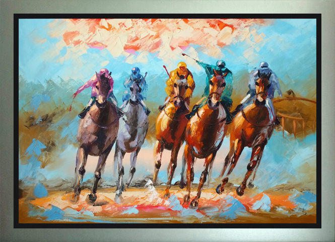 Cuadro Los Cinco Jinetes en Caballos